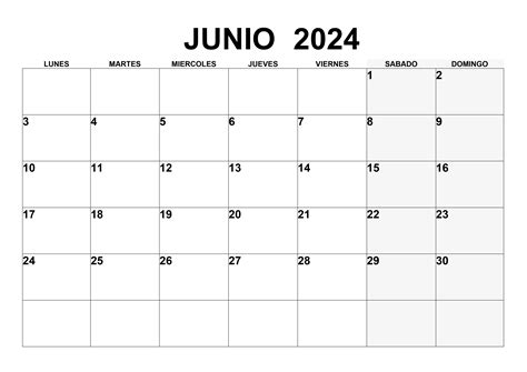 Calendario Junio Calendarios Su