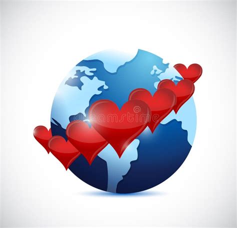 Hearts Around World Stock Illustrations 1612 Hearts Around World