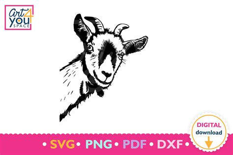 Cute Goat Face Farm Animal Design Commercial Use Svg Clipart And Cut