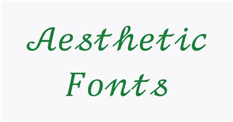 Aesthetic Fonts Generator Copy And Paste