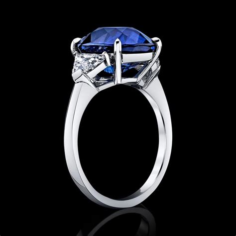 Gia Certified 651 Carat Cushion Deep Blue Sapphire And Diamond Ring