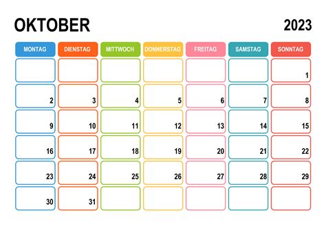 Kalender Oktober 2023 Kalendersu