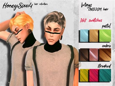 Male Hair Retexture Wings On1220m By Honeyssims4 At Tsr Sims 4 Updates