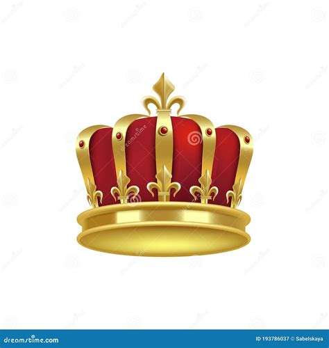 Kings Imperial Golden Crown Realistic Icon Or Sign Vector Illustration