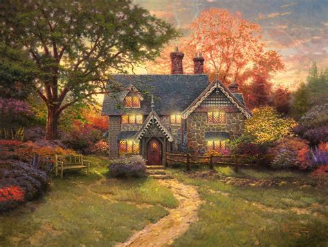 Gingerbread Cottage Limited Edition Canvas Thomas Kinkade Studios