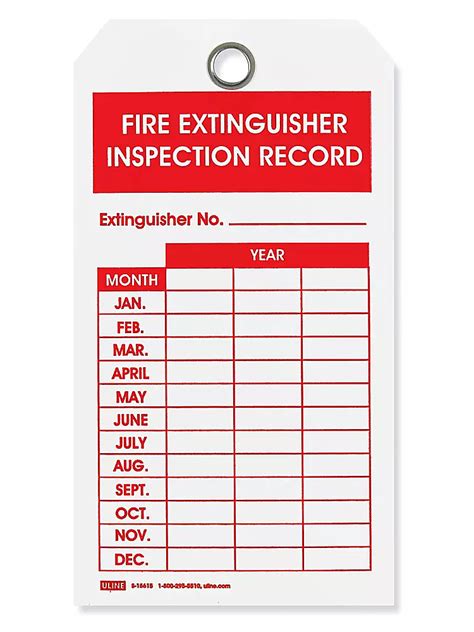 Red Fire Extinguisher Monthly Checklist Fire Safety Sign Fss029 Rec