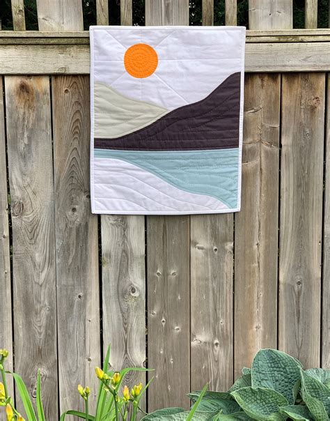 Quilted Wall Hanging Abstract Landscape Mid Century Wall Etsy