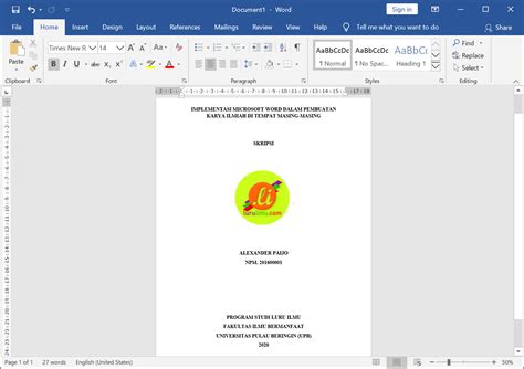 Cara Membuat Cover Makalah Yang Menarik Di Microsoft Office Word Images