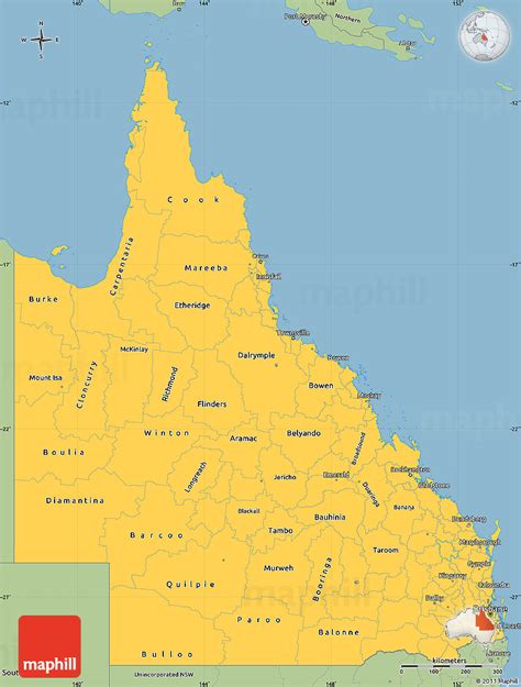 Savanna Style Simple Map Of Queensland