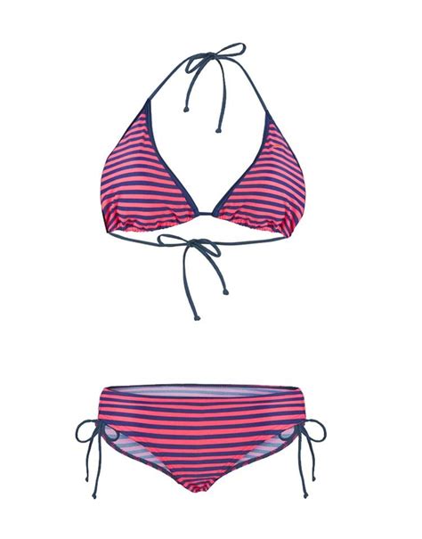 Speedo Triangle Striped Bikini In Red Lyst