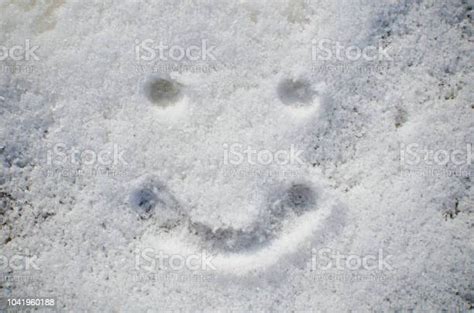 Smiley Face In Snow Snow Background And Texture Stock Photo Download