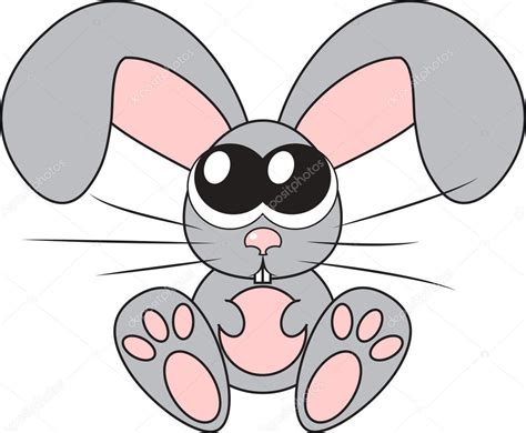 Cute Rabbit With Big Eyes Vector Illustration Stock