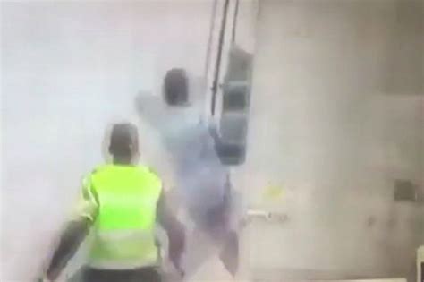 Thief Fleeing Police Gets Knocked To The Ground After Quick Thinking