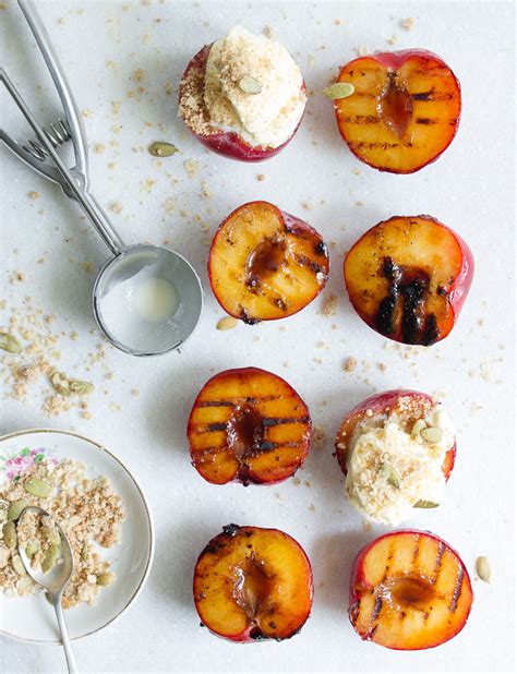 the blurry lime maple grilled nectarines and almond oat crumb