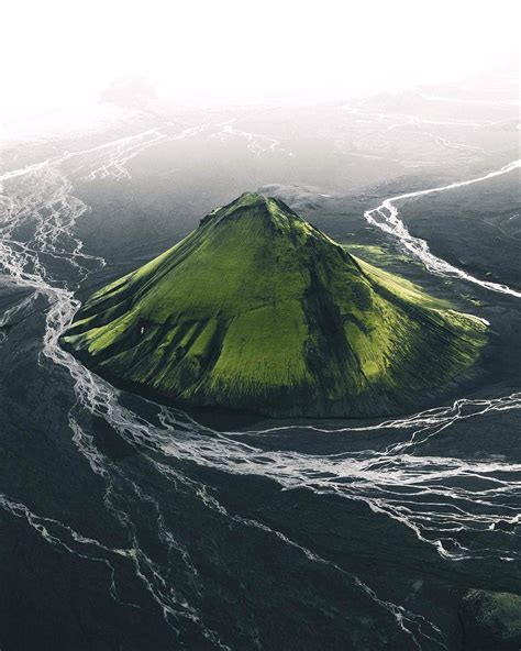 Green Volcano In Iceland Rpics