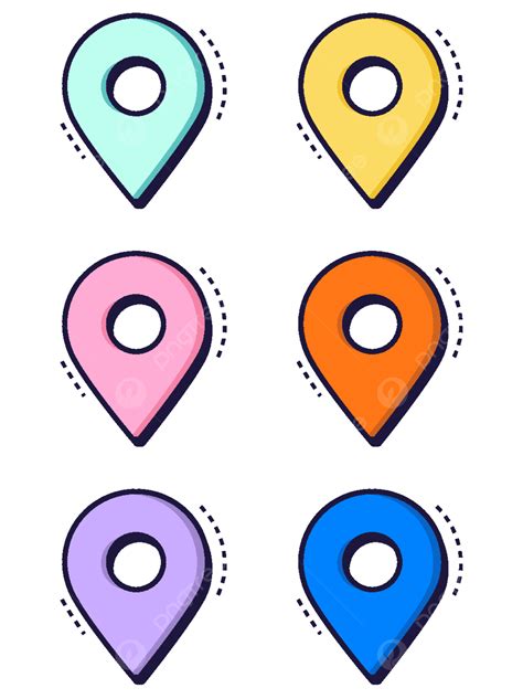 Color Cartoon Location Icon Color Cartoon Position Png And Vector