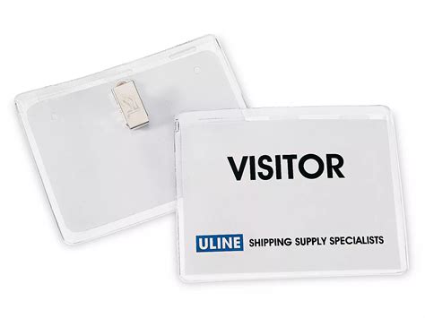 Name Badge Holders 4 X 3 Wide Clip On Style S 10444 Uline