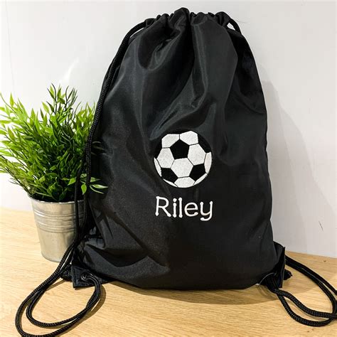 Personalised Football Bag Soccer Drawstring Bag Kids Boot Etsy