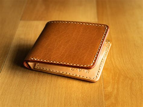 Brown Vegetable Tanned Leather Bifold Tan Wallet Handmade For Etsy