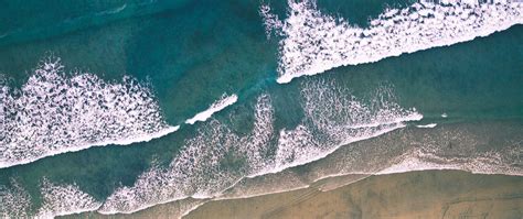 Download Wallpaper 2560x1080 Beach Waves Surf Shore
