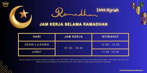 Jam Kerja Selama Bulan Ramadhan Hijriah Kantor Bea Cukai Kuala Tanjung