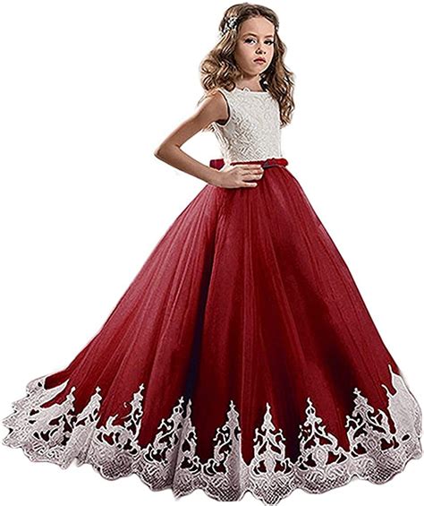 Gzcdress Burgundy Girls Pageant Dresses 7 16 Sequins Country Wedding