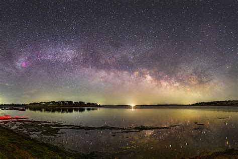 Milky Way Rising Above Alqueva In A Panoramic Scene Astrophotography