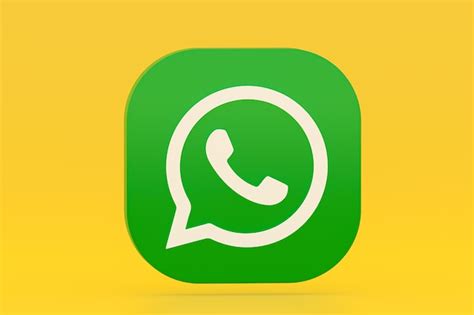 Aplicación De Whatsapp Logo Verde Icono 3d Render Sobre Fondo Amarillo