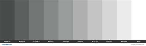 Tints Xkcd Color Charcoal 343837 Hex Colors Palette Colorswall