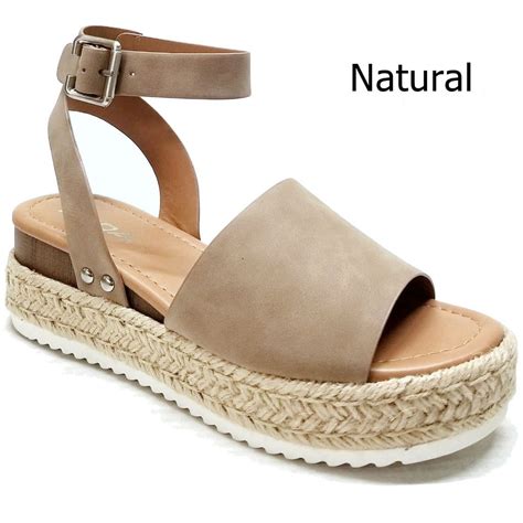 Soda Shoes New Natural Platform Espadrilles Flatform Sandals Color
