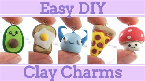 Easy Clay Charms For Beginners│5 In 1 Polymer Clay Tutorial Youtube