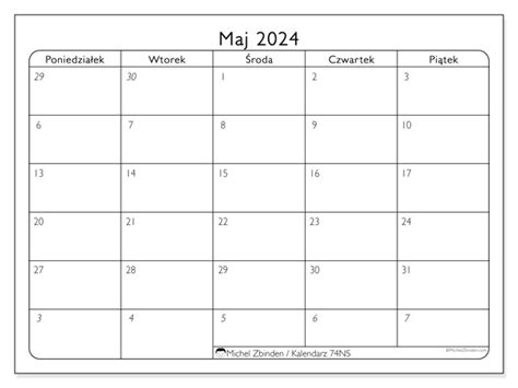 Kalendarz Maj 2024 Do Druku “74ns” Michel Zbinden Pl