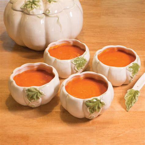 White Pumpkin Soup Bowls Set Of 4 Nb Soup Bowl Set Pumpkin Soup