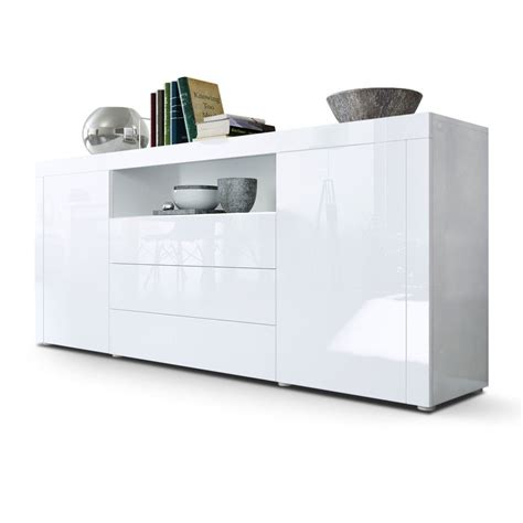 Trendteam badezimmer schrank kommode orlando 70 x 89 x 41 cm in. Sideboard Kommode Santiago, Korpus in Weiß Hochglanz ...