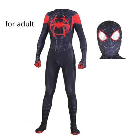 Spider Man Into The Spider Verse Miles Morales Costume Onesie Kids