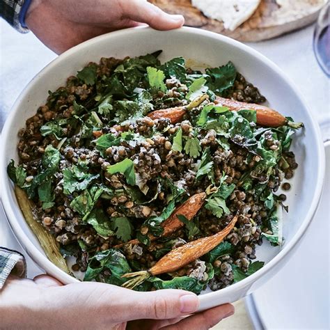How To Make Warm Lentil Roasted Carrot And Herb Salad