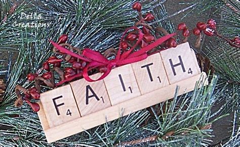 Items Similar To Scrabble Tile Ornament With Tile Tray Faith On Etsy