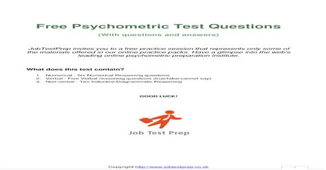 Psychometric Test Sample Questions With Answers Pdf Document