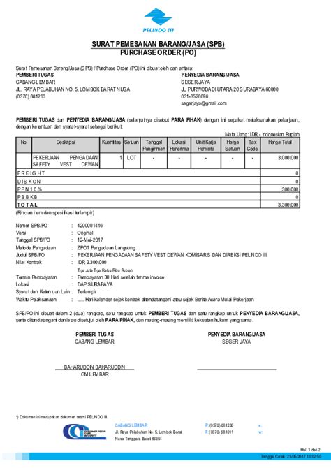 Contoh surat order pembelian from cdn.statically.io lihat contoh di bawah ini. (PDF) SURAT PEMESANAN BARANG/JASA (SPB) PURCHASE ORDER (PO | Edo Afindo - Academia.edu