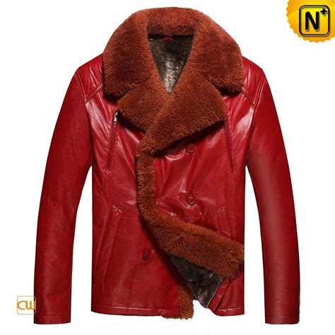 mens red shearling leather jacket cw851112 1585 89 red jacket leather