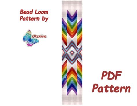 Bracelet loom pattern Miyuki pattern Beadweaving pattern Beaded Loom PDF pattern Beadwork