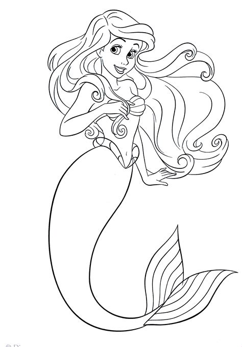 Sirenita Ariel Para Colorear Dibujo De Ariel La Sirenita Para The