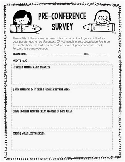 Parent Teacher Conference Form Free Printable Printable Templates