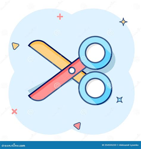 Vector Cartoon Scissors Icon In Comic Style Scissor Sign Illustration