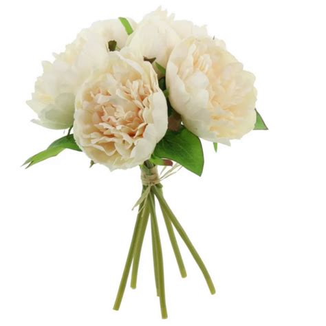 Bouquet Pivoines Nude Peche Beige Fleurs Artificielles Premium