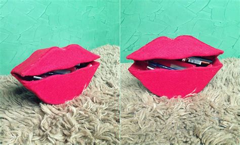 Diy Organizador En Forma De Beso Diy Cardboard Diy Lips Diy Lip Gloss