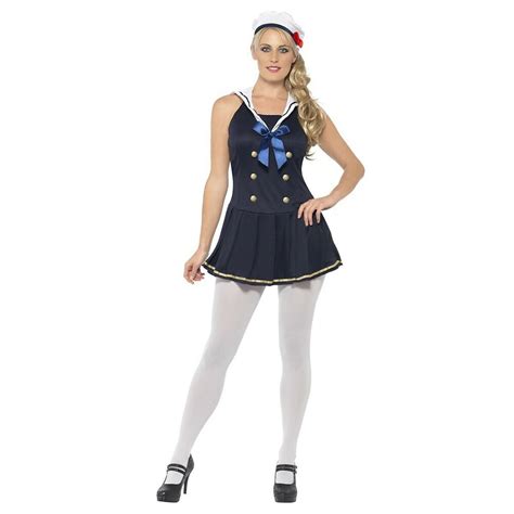 Sailor Girl Costume For Women Adult Pin Up Halloween Fancy Dress Ebay