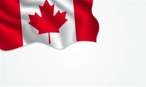Canada Flag Waving Illustration With Copy Space On Isolated Background