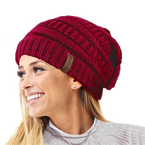ladies womens winter textured knit beanie bobble hat detachable faux fur pom pom ebay