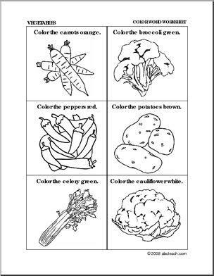worksheet set vegetable theme preschool primary abcteach worksheet